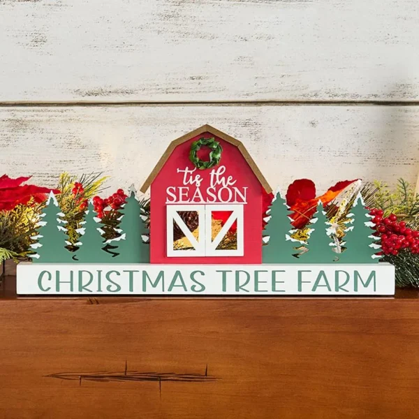 Wooden Village or Christmas Tree Farm Decor - Image 5