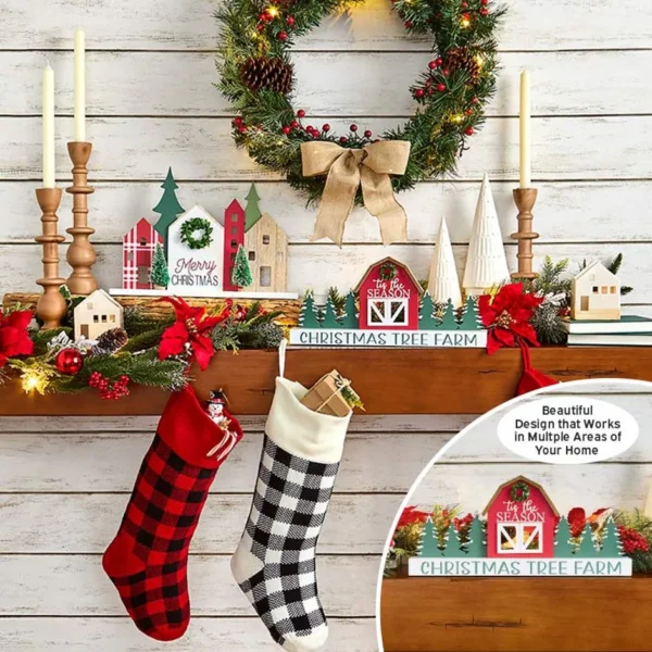 Wooden Village or Christmas Tree Farm Decor